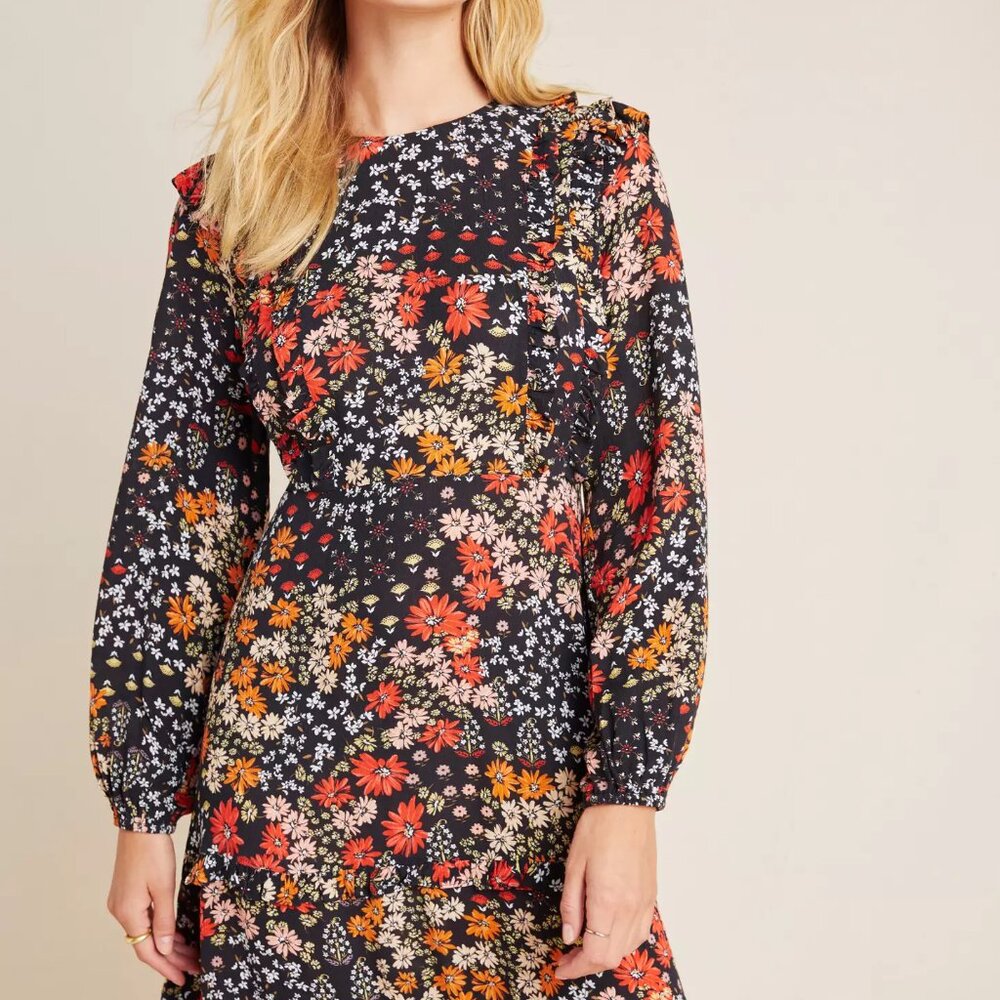 Floral Black Dress from Anthropologie